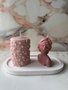 Aberto Design Glamour Candle 39ST Juego de Velas Rosa y Blanco